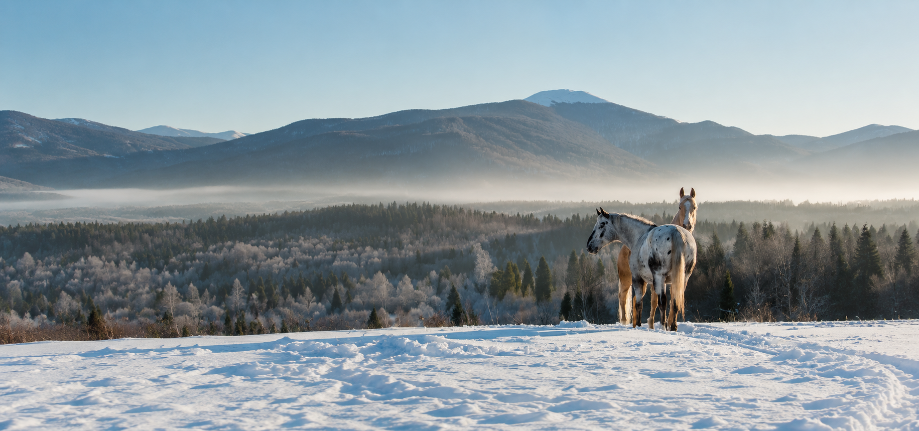 Widok na Bieszczady z Kurnejchaty w Strzebowiskach